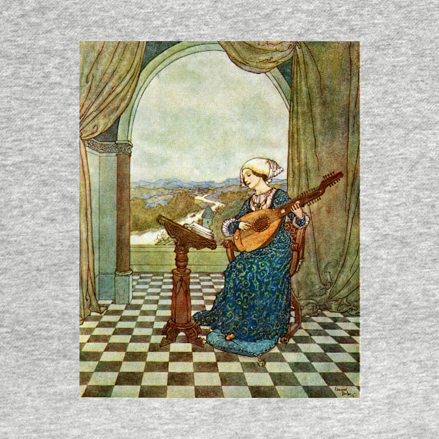 Woman Playing Lute, A Wind’s Tale by Hans Christian Andersen by rocketshipretro